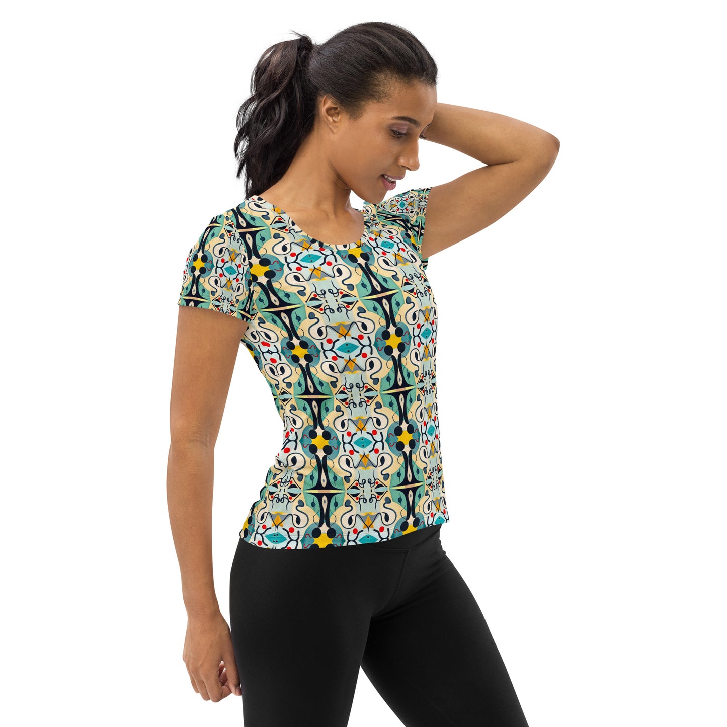 DMV 0076 Vintage Artsy All-Over Print Women's Athletic T-shirt