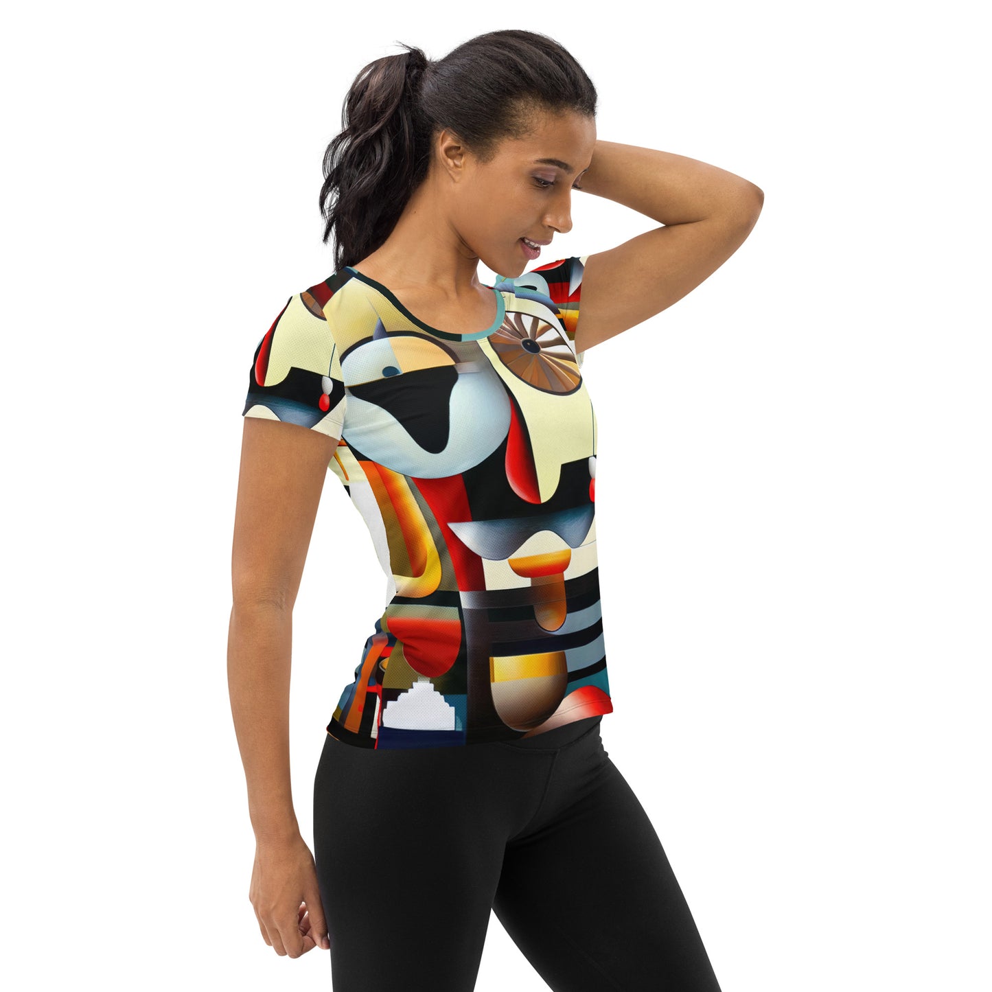 DMV 0022 Retro Art All-Over Print Women's Athletic T-shirt