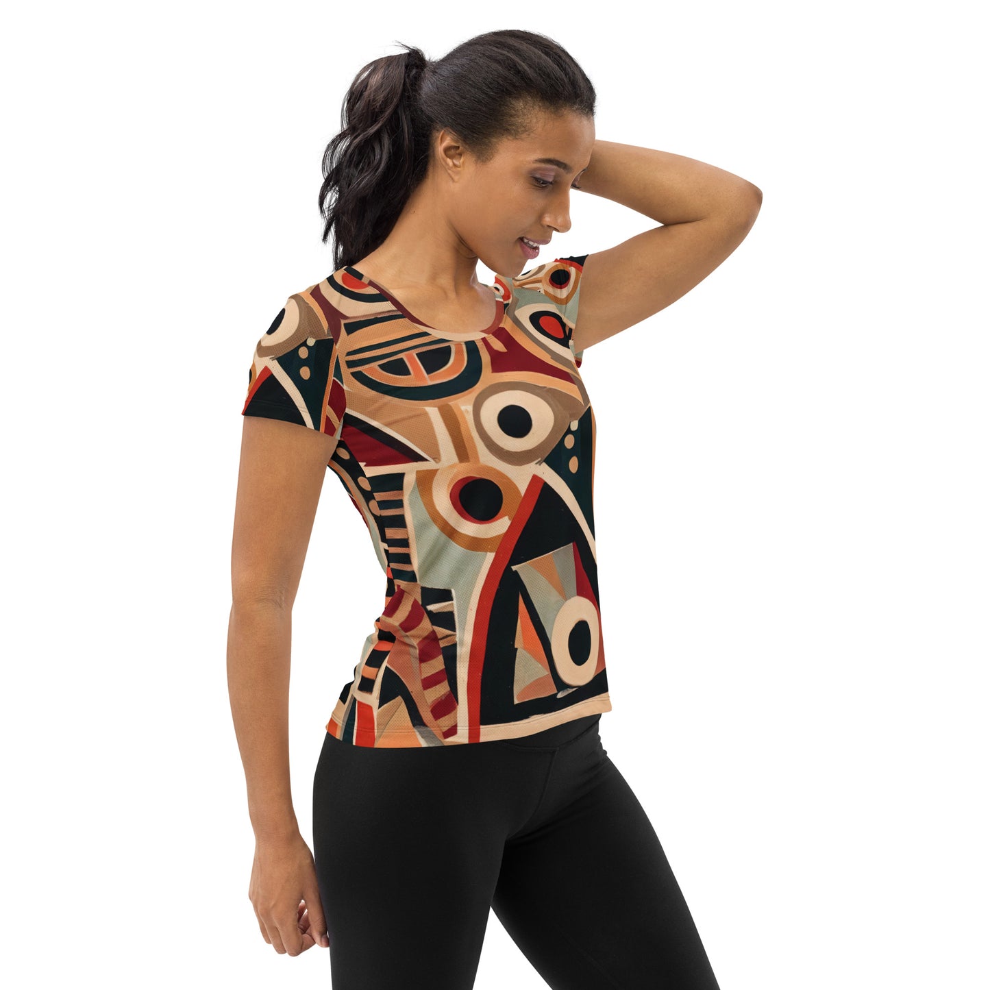 DMV 0217 Retro Art All-Over Print Women's Athletic T-shirt