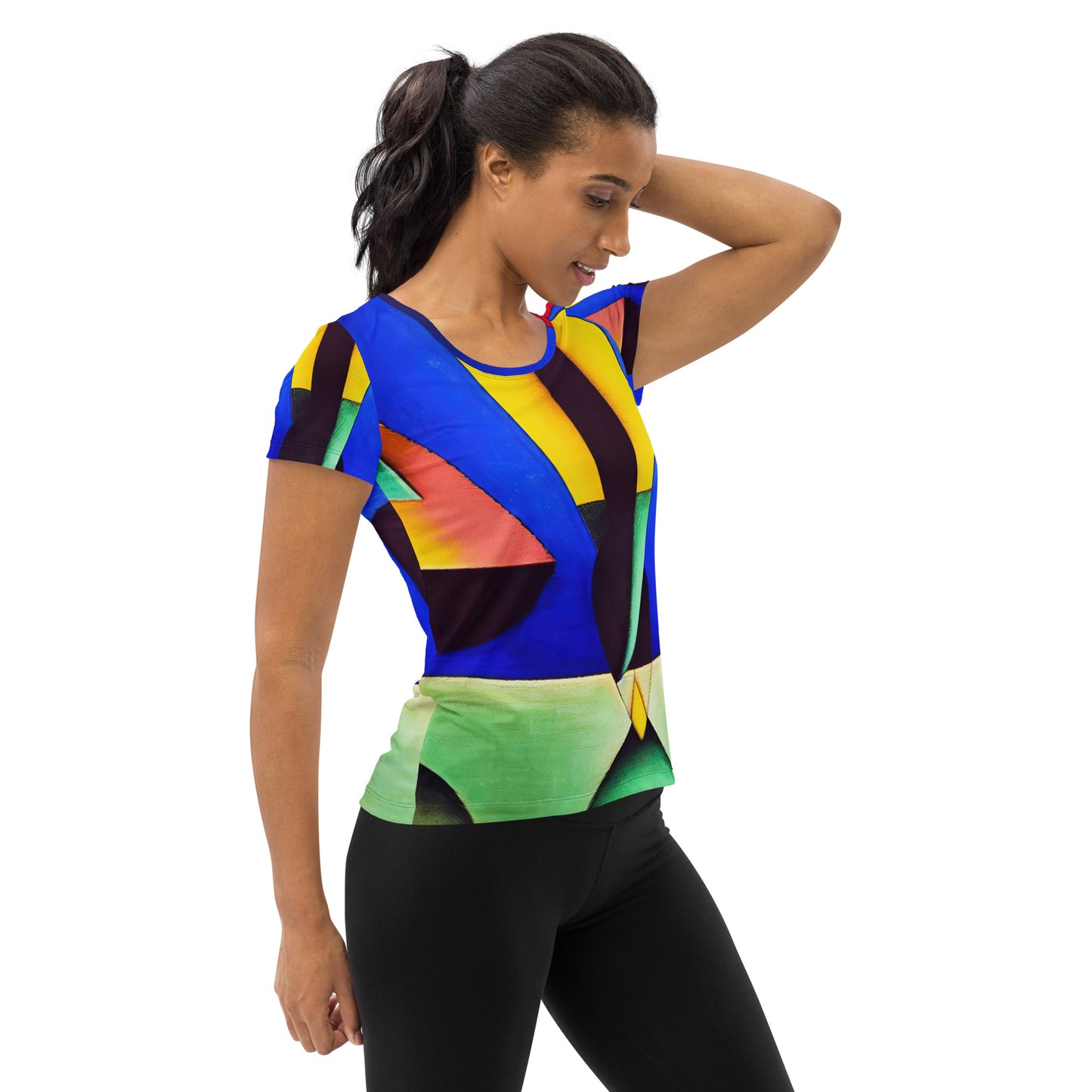 DMV 0255 Retro Art All-Over Print Women's Athletic T-shirt