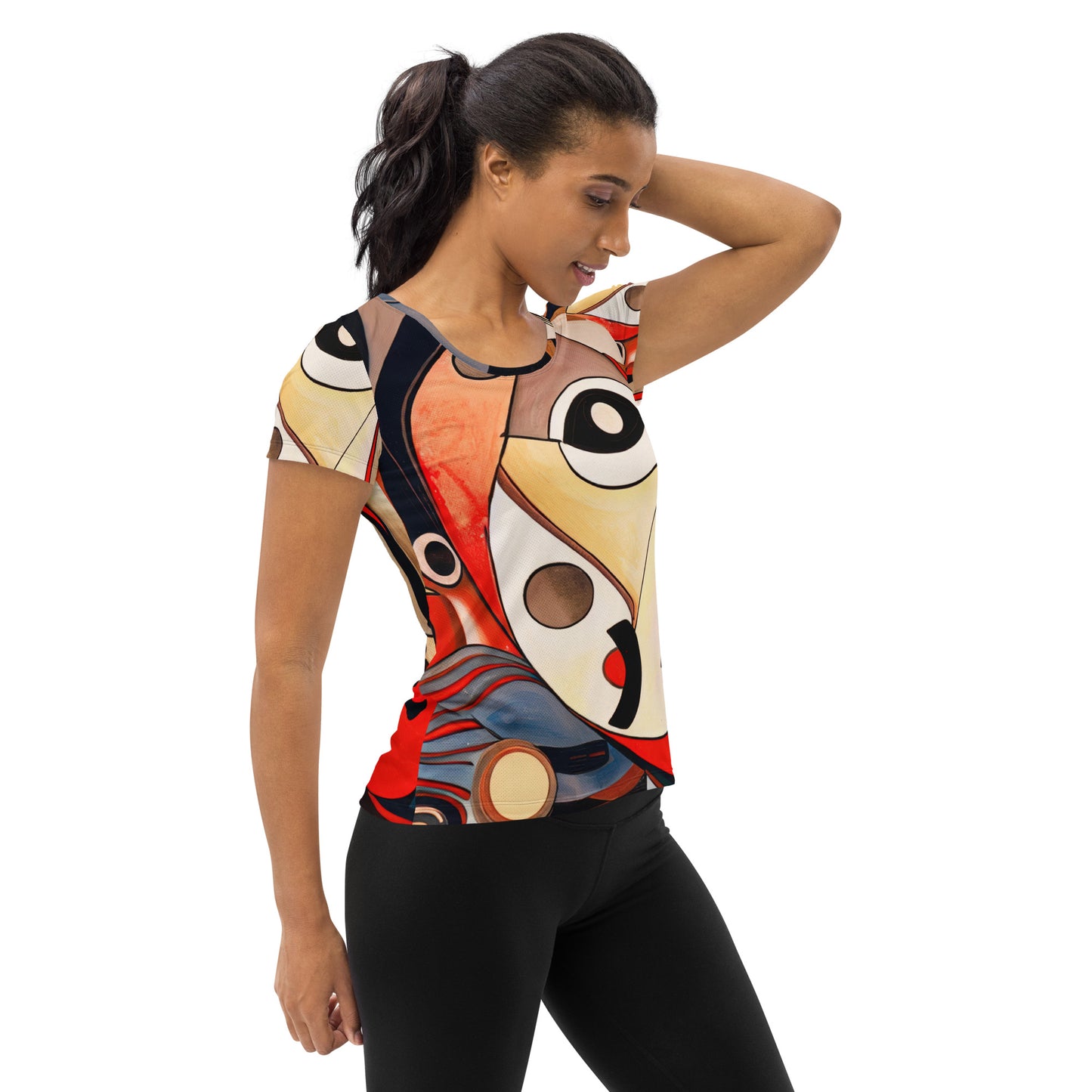 DMV 0214 Retro Art All-Over Print Women's Athletic T-shirt