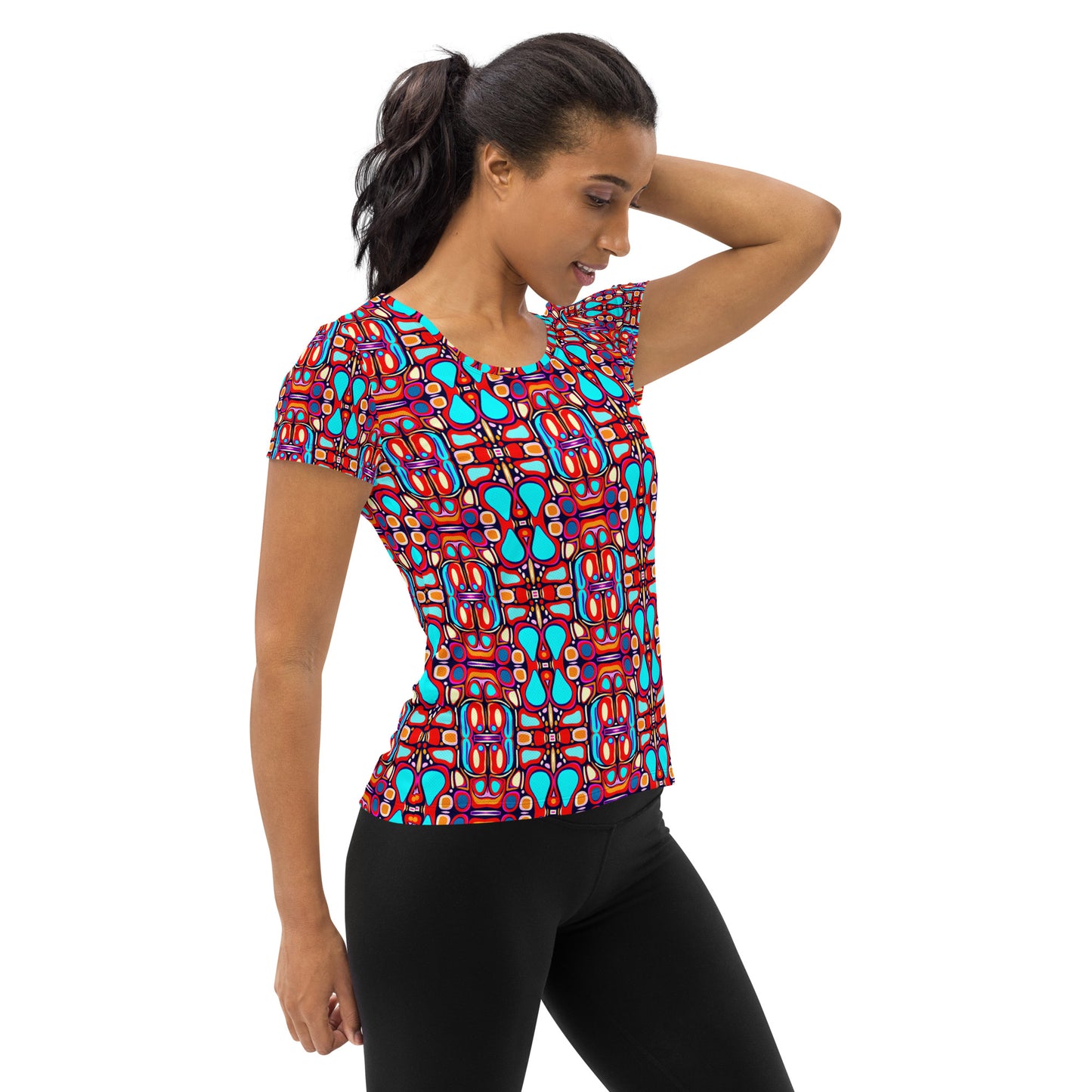 DMV 0094 Vintage Artsy All-Over Print Women's Athletic T-shirt