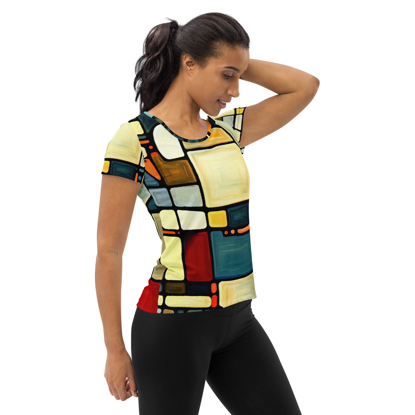 DMV 0117 Abstract Art All-Over Print Women's Athletic T-shirt