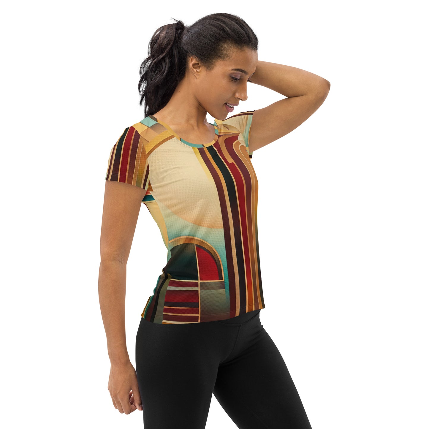 DMV 0165 Retro Art All-Over Print Women's Athletic T-shirt