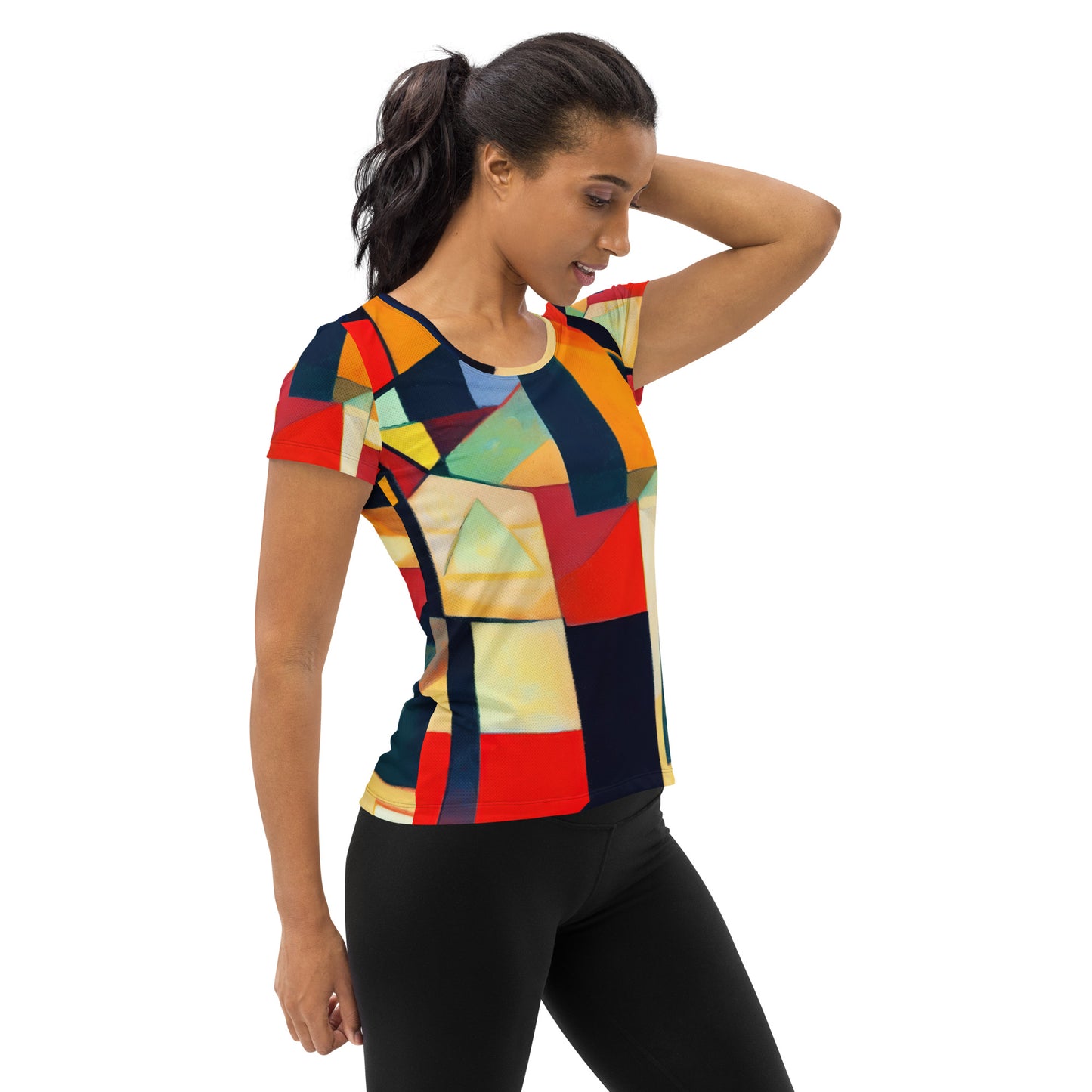 DMV 0096 Abstract Art All-Over Print Women's Athletic T-shirt