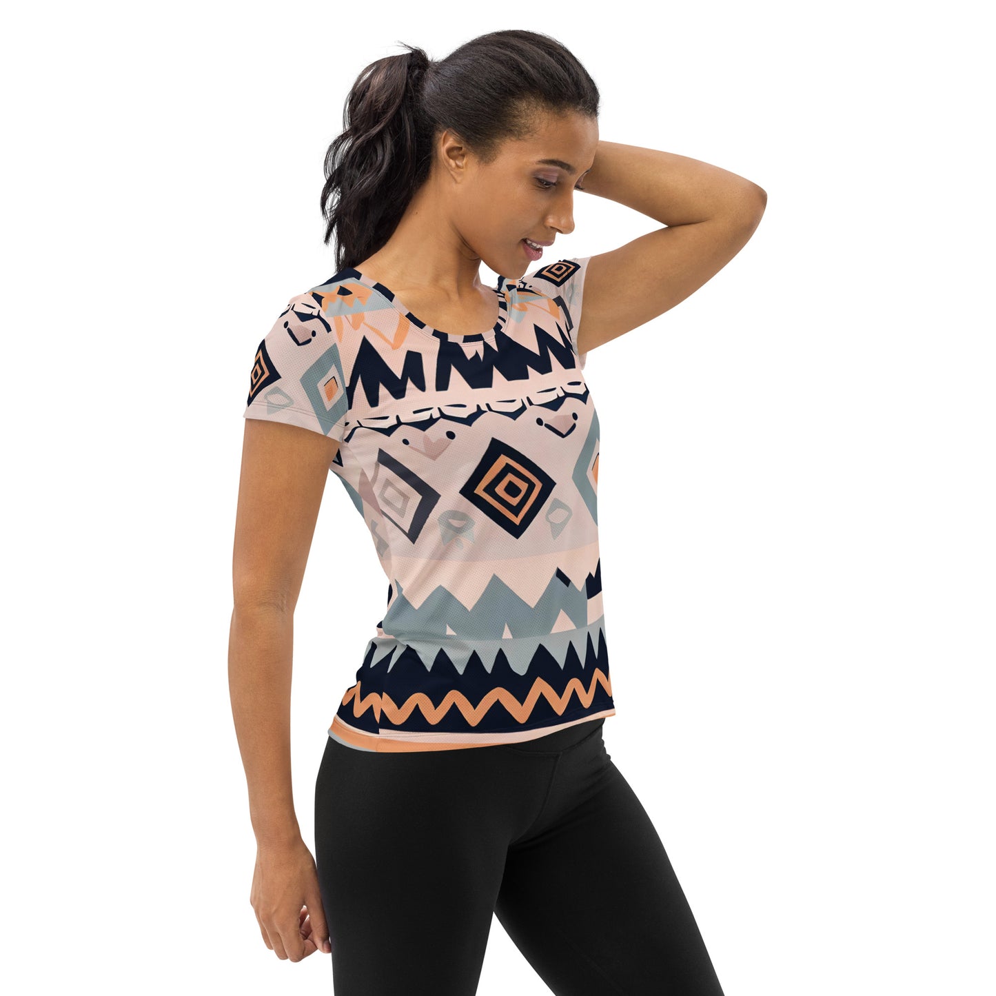 DMV 1345 Boho All-Over Print Women's Athletic T-shirt