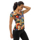 DMV 0302 Floral All-Over Print Women's Athletic T-shirt