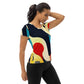 DMV 1356 Retro Art All-Over Print Women's Athletic T-shirt