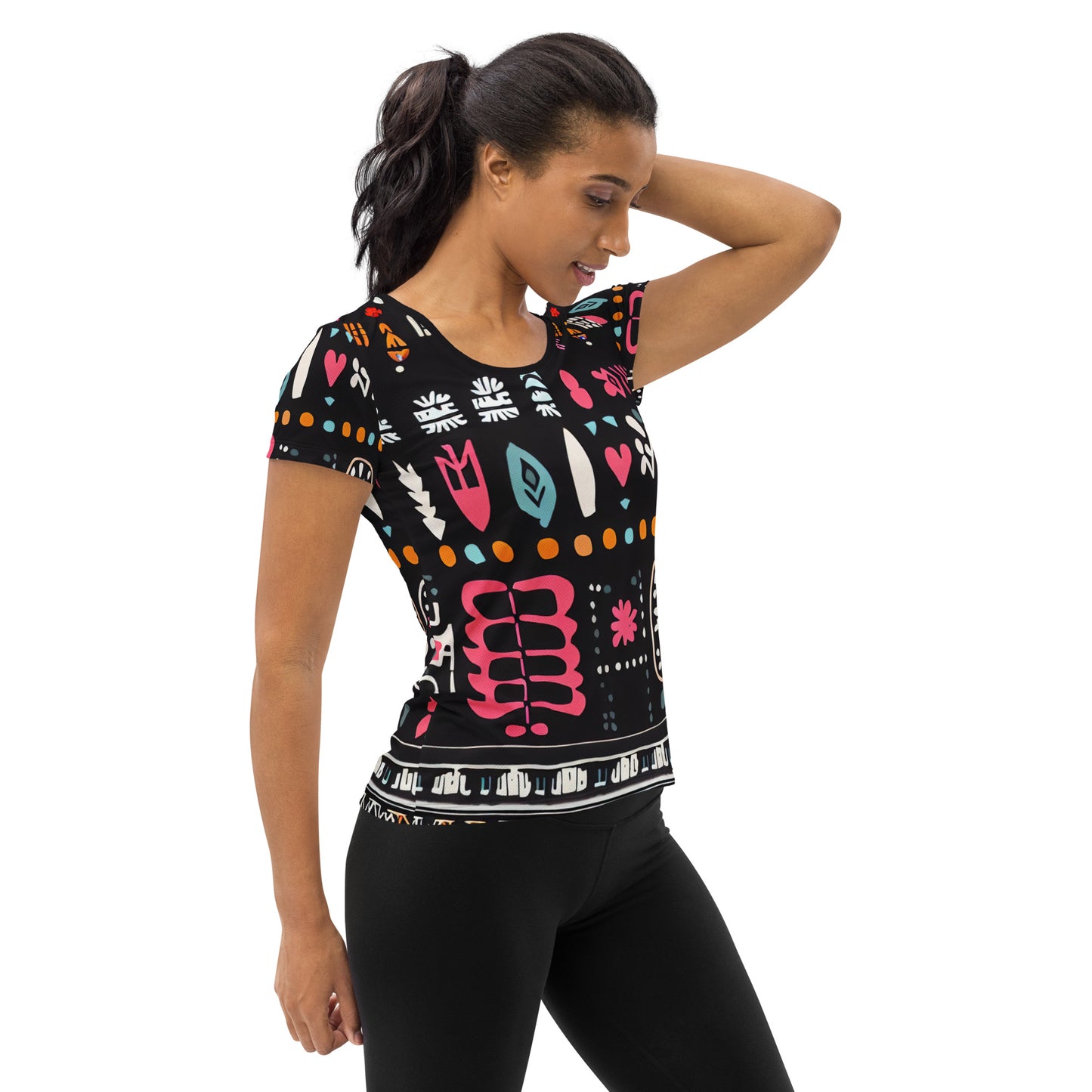 DMV 0605 Boho All-Over Print Women's Athletic T-shirt