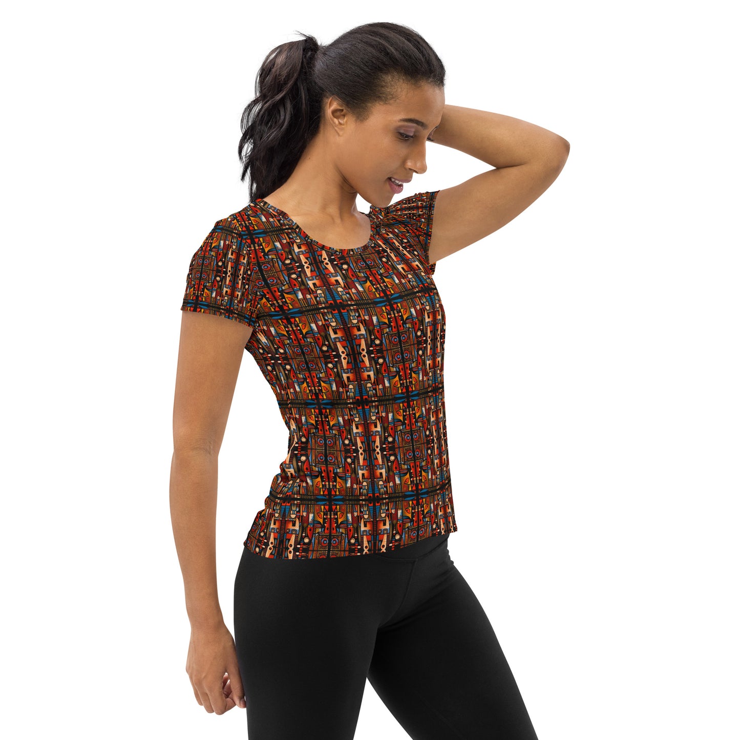 DMV 0561 Classic Boho All-Over Print Women's Athletic T-shirt