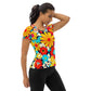 DMV 0519 Floral All-Over Print Women's Athletic T-shirt