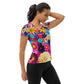 DMV 1487 Floral All-Over Print Women's Athletic T-shirt