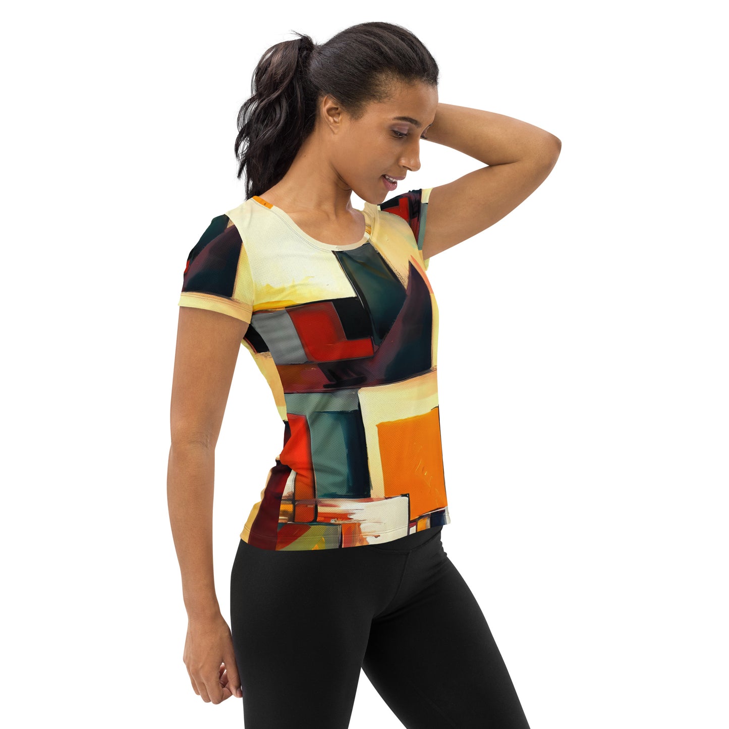 DMV 1883 Abstract Art All-Over Print Women's Athletic T-shirt