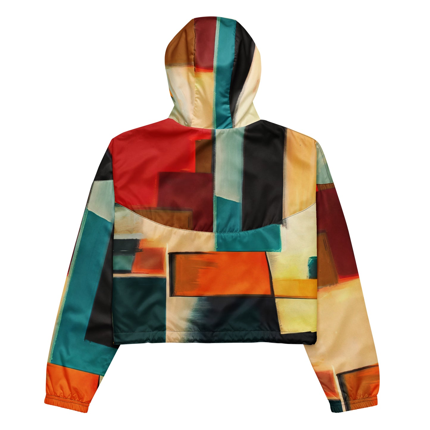 DMV 0282 Abstract Art Women’s cropped windbreaker