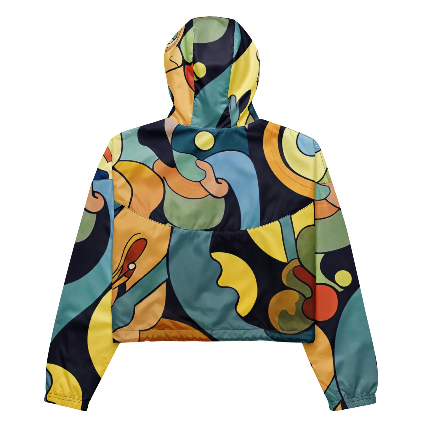 DMV 0242 Retro Art Women’s cropped windbreaker