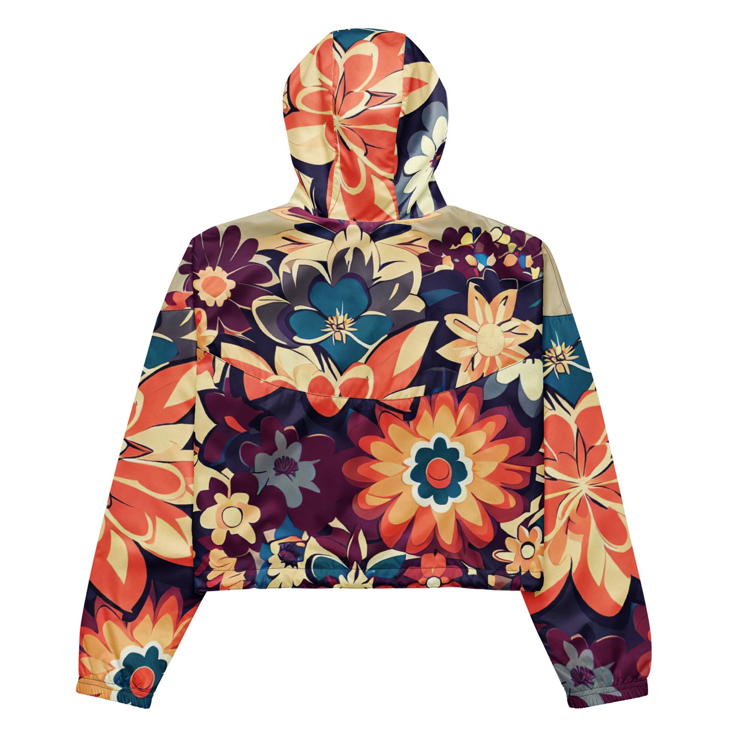 DMV 0253 Floral Women’s cropped windbreaker