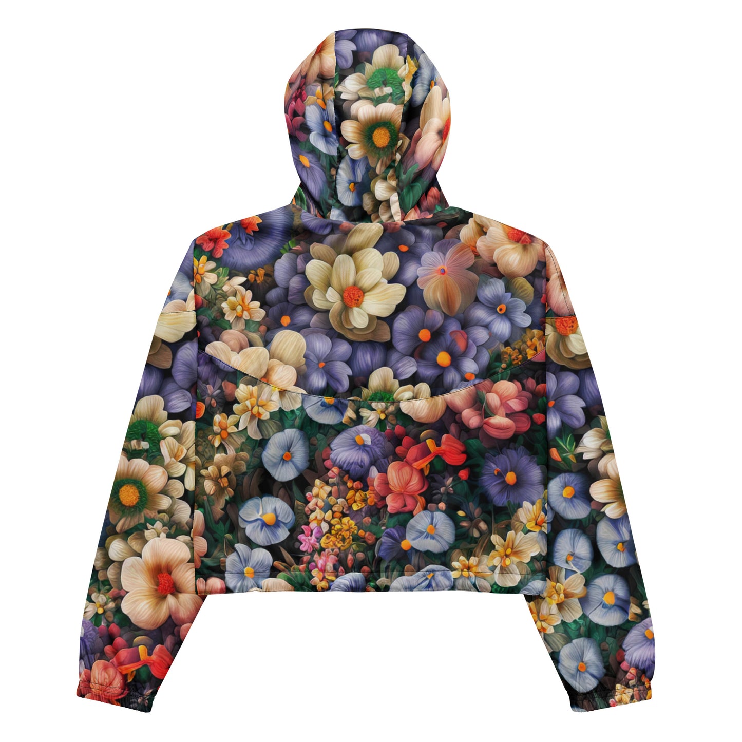 DMV 0114 Floral Women’s cropped windbreaker