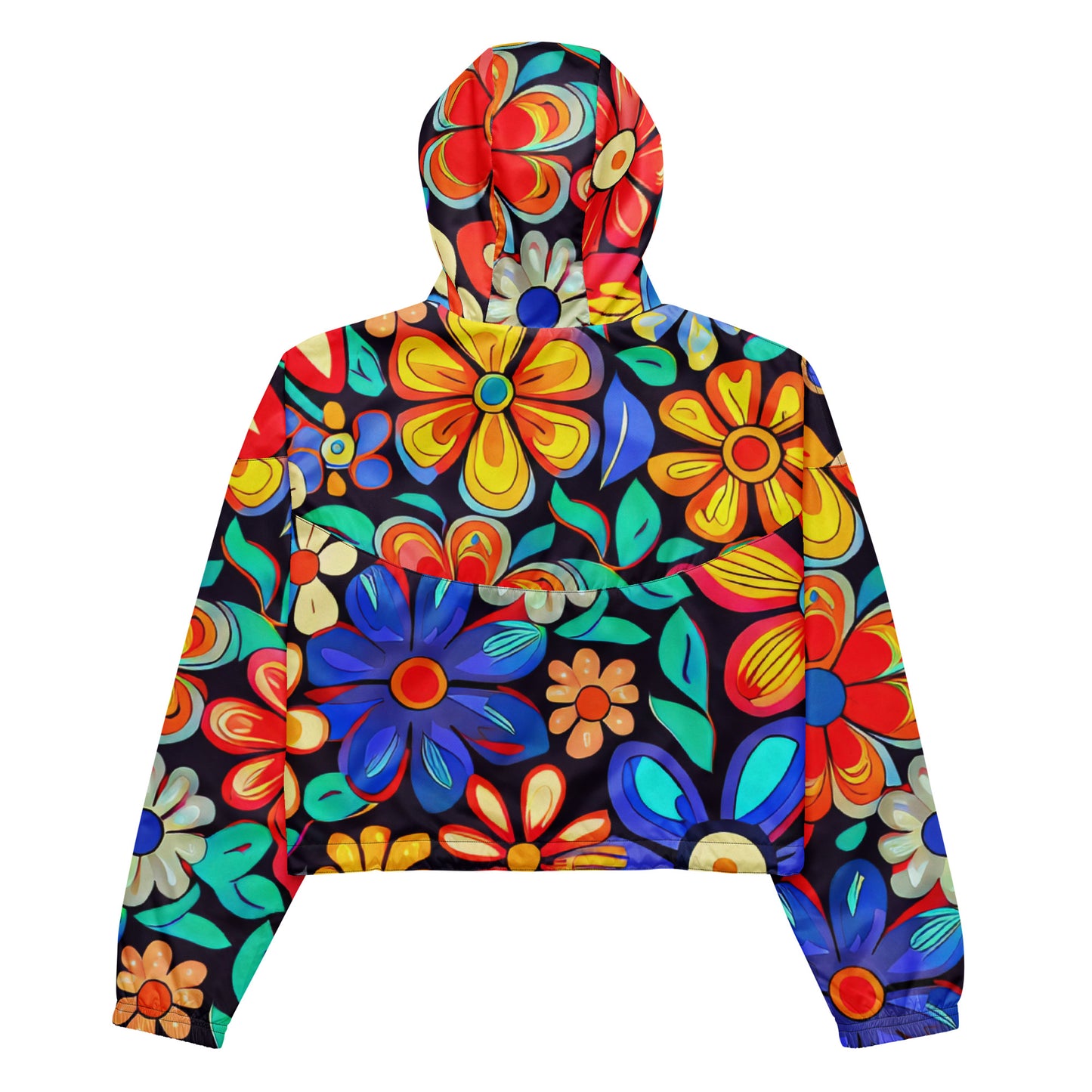 DMV 0257 Floral Women’s cropped windbreaker