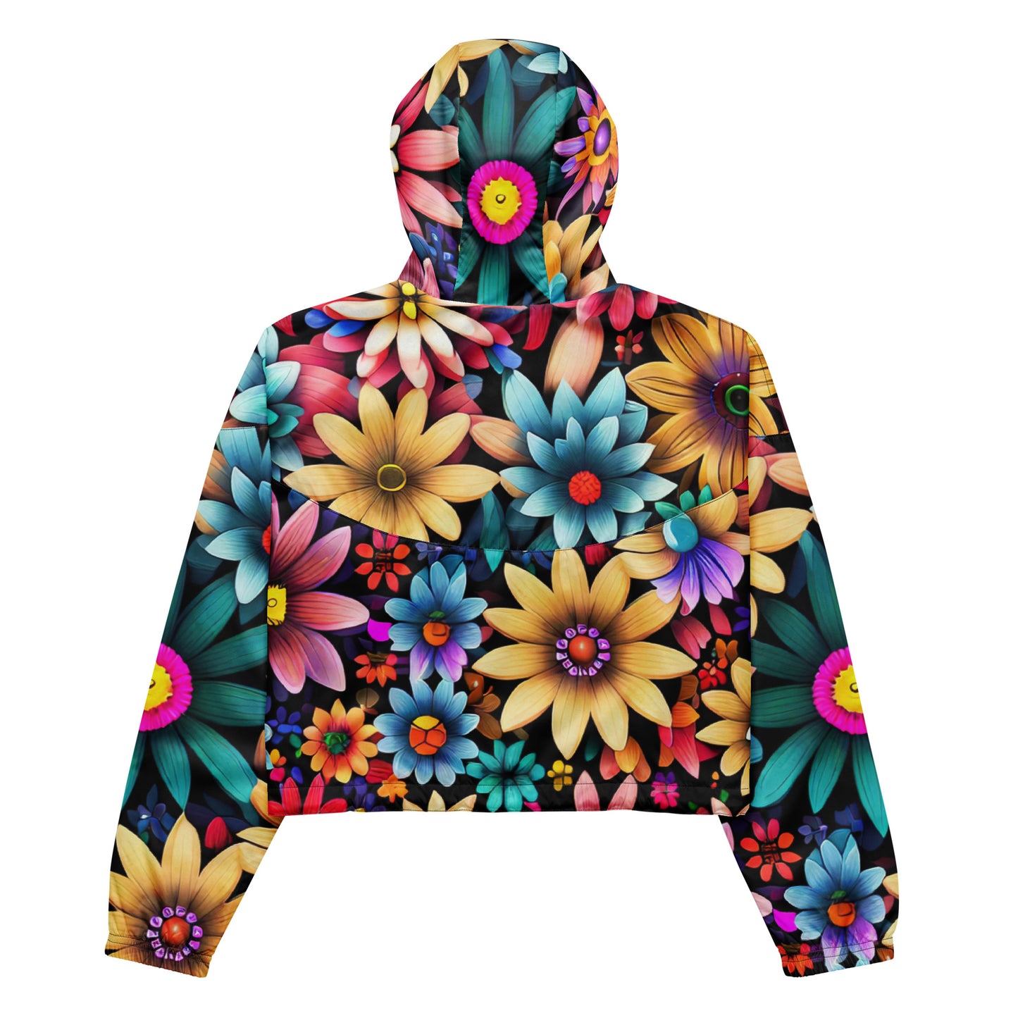 DMV 0265 Floral Women’s cropped windbreaker