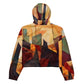 DMV 0251 Abstract Art Women’s cropped windbreaker