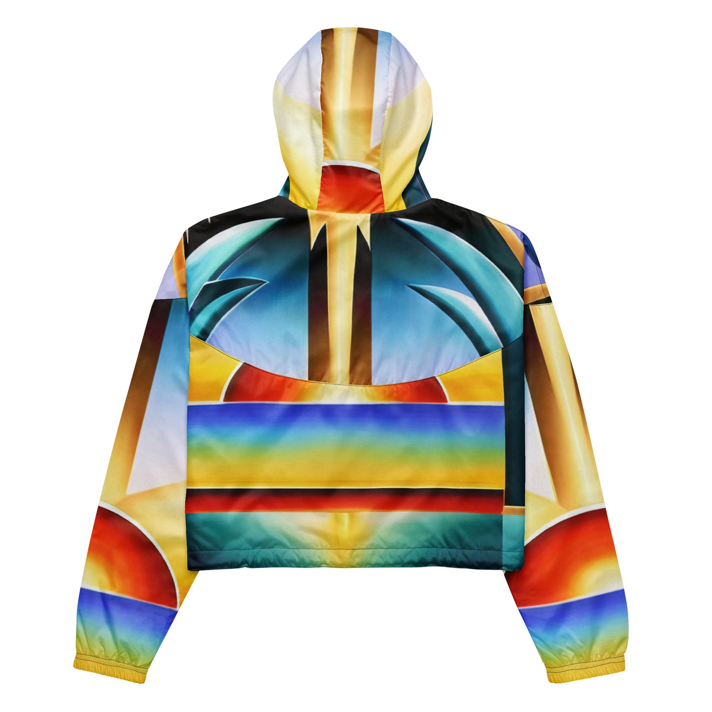 DMV 0262 Retro Art Women’s cropped windbreaker