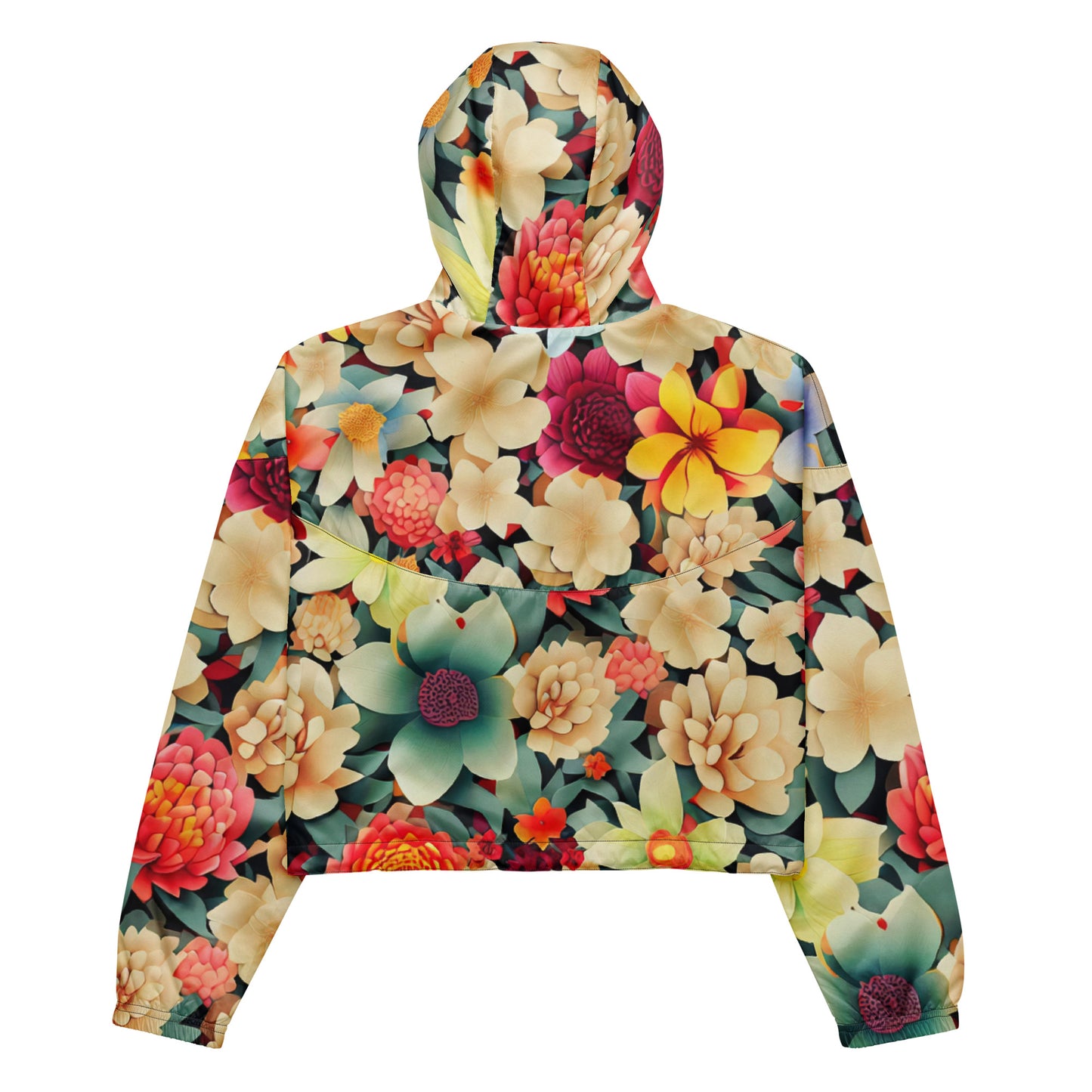 DMV 0260 Floral Women’s cropped windbreaker