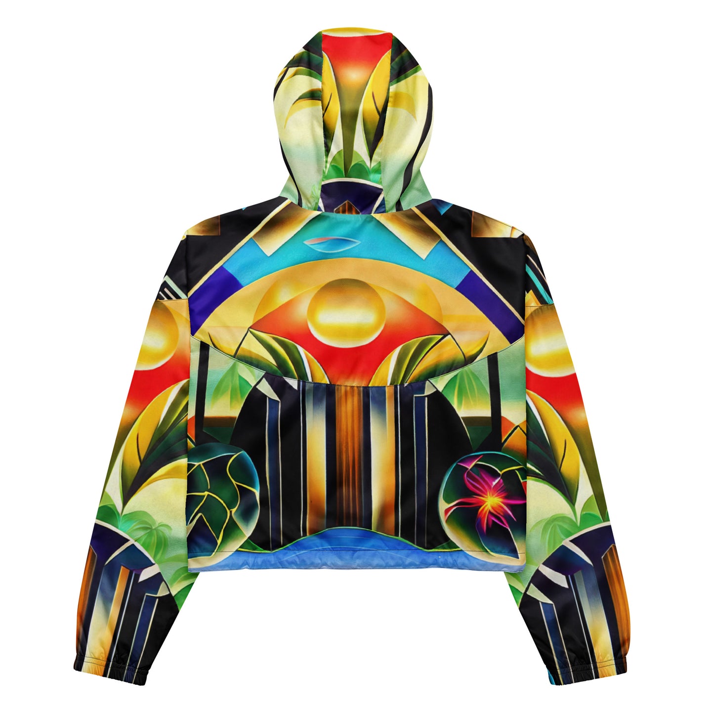 DMV 0258 Retro Art Women’s cropped windbreaker