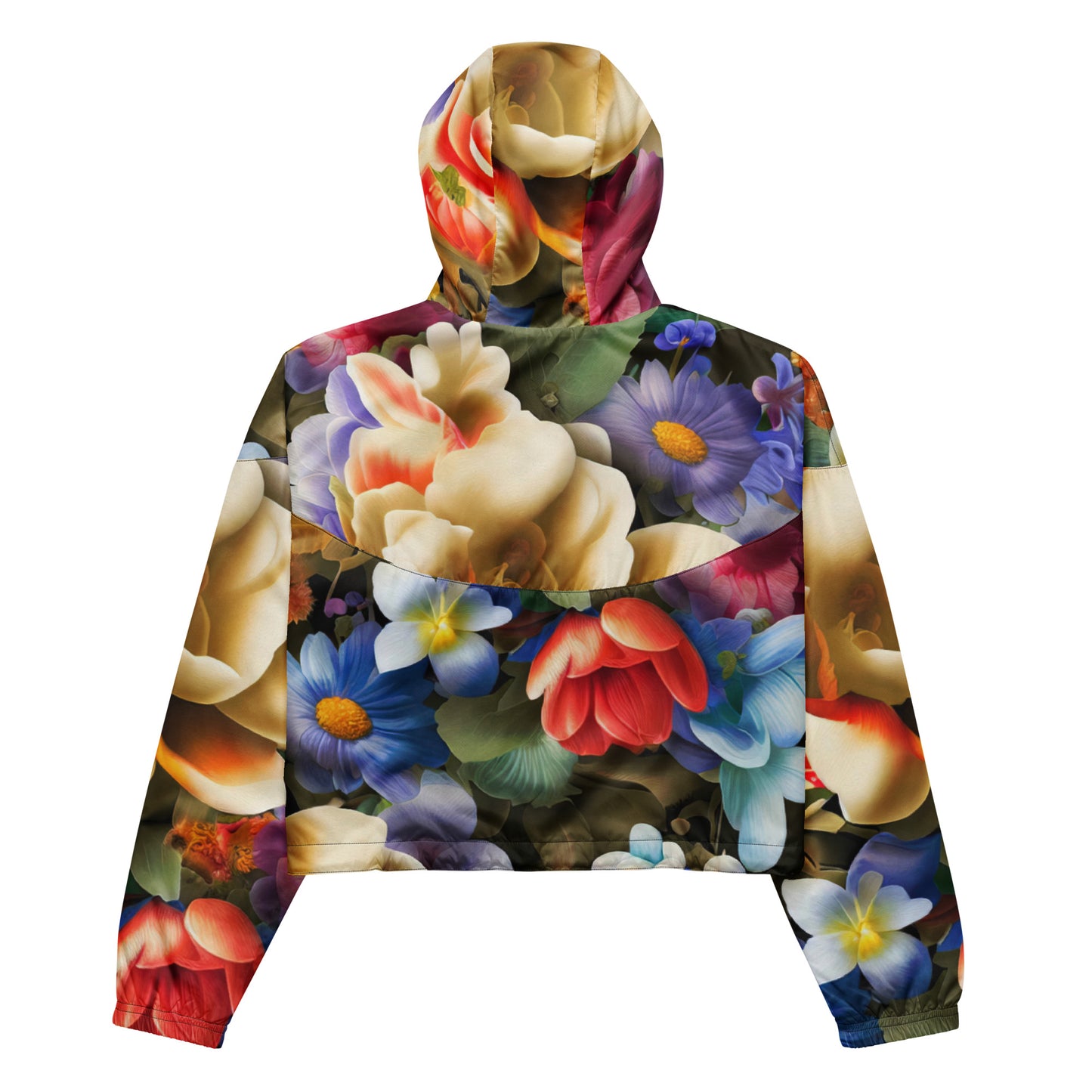 DMV 0268 Floral Women’s cropped windbreaker