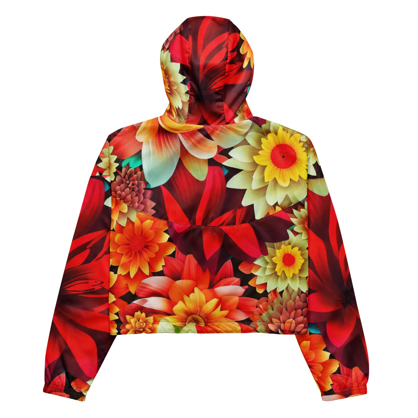 DMV 0419 Floral Women’s cropped windbreaker