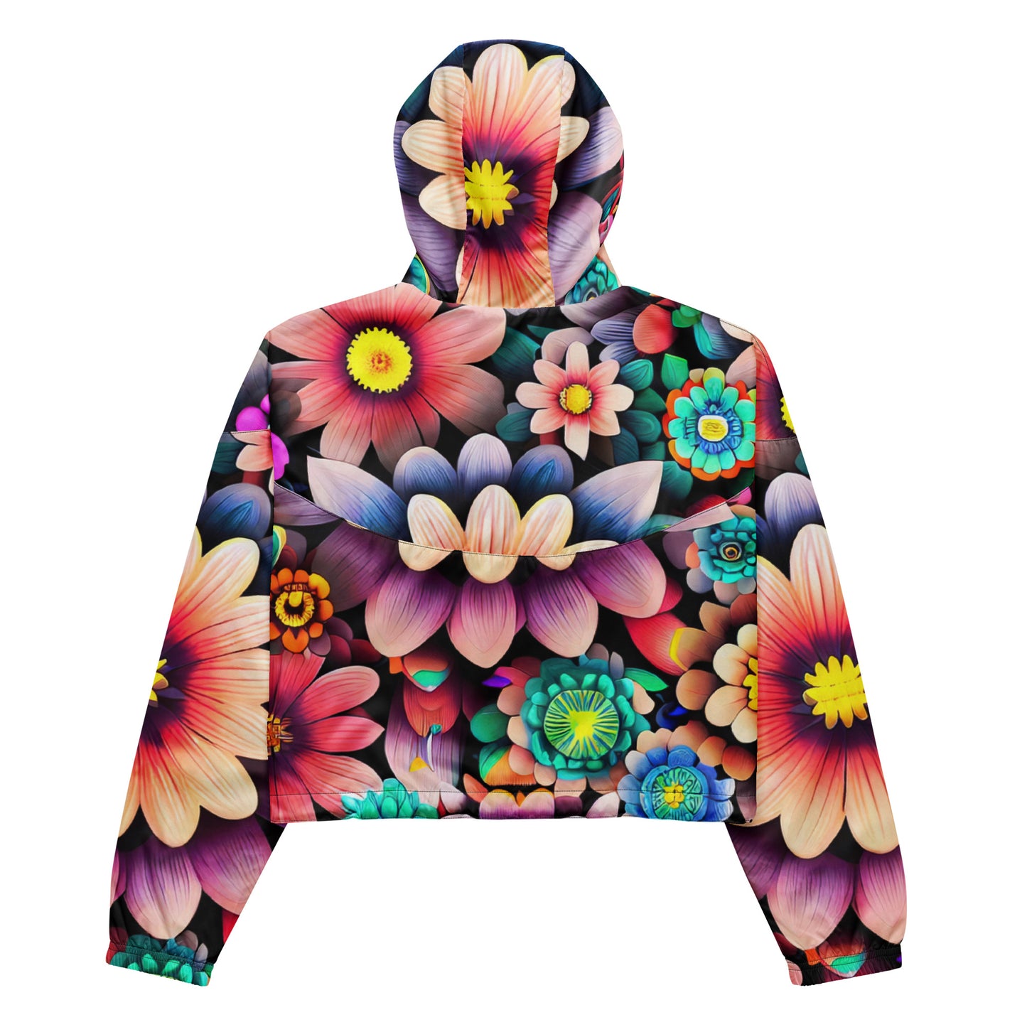 DMV 0515 Floral Women’s cropped windbreaker