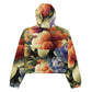 DMV 0709 Floral Women’s cropped windbreaker