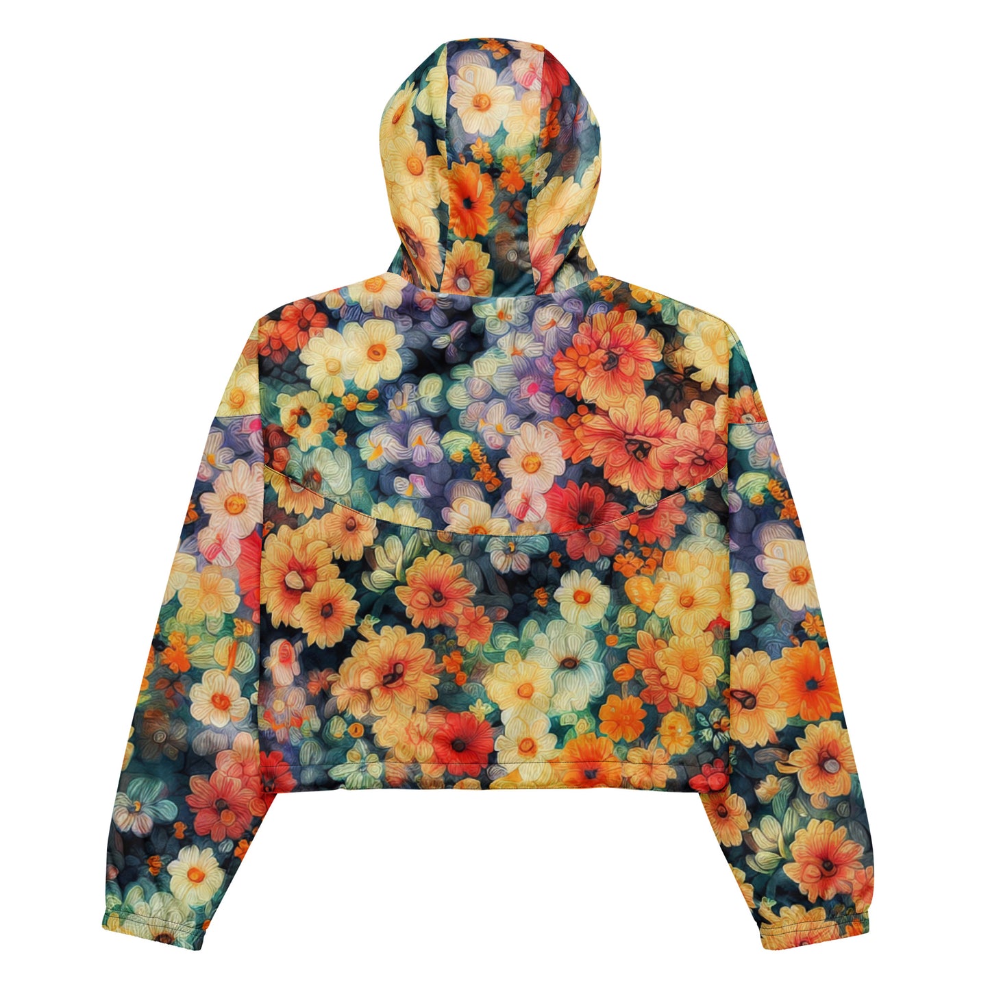 DMV 0736 Floral Women’s cropped windbreaker