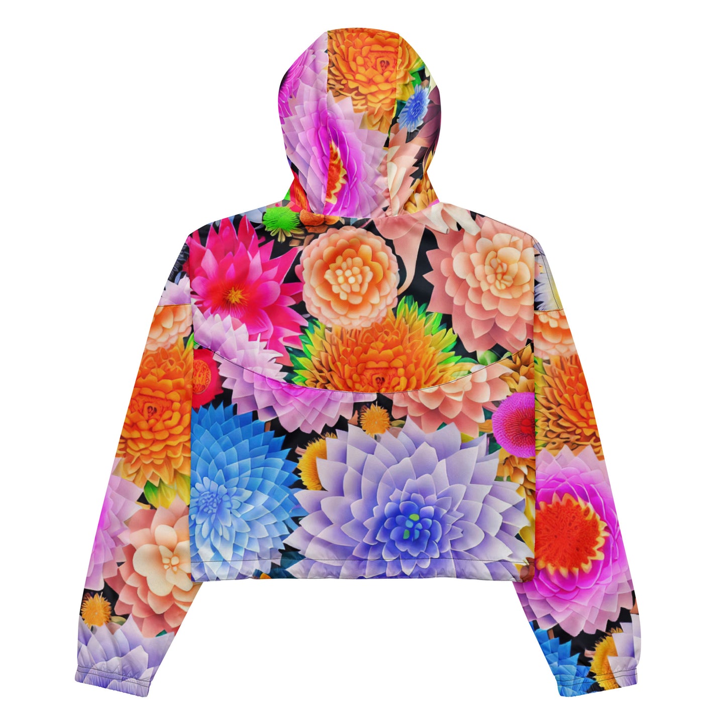 DMV 0764 Floral Women’s cropped windbreaker