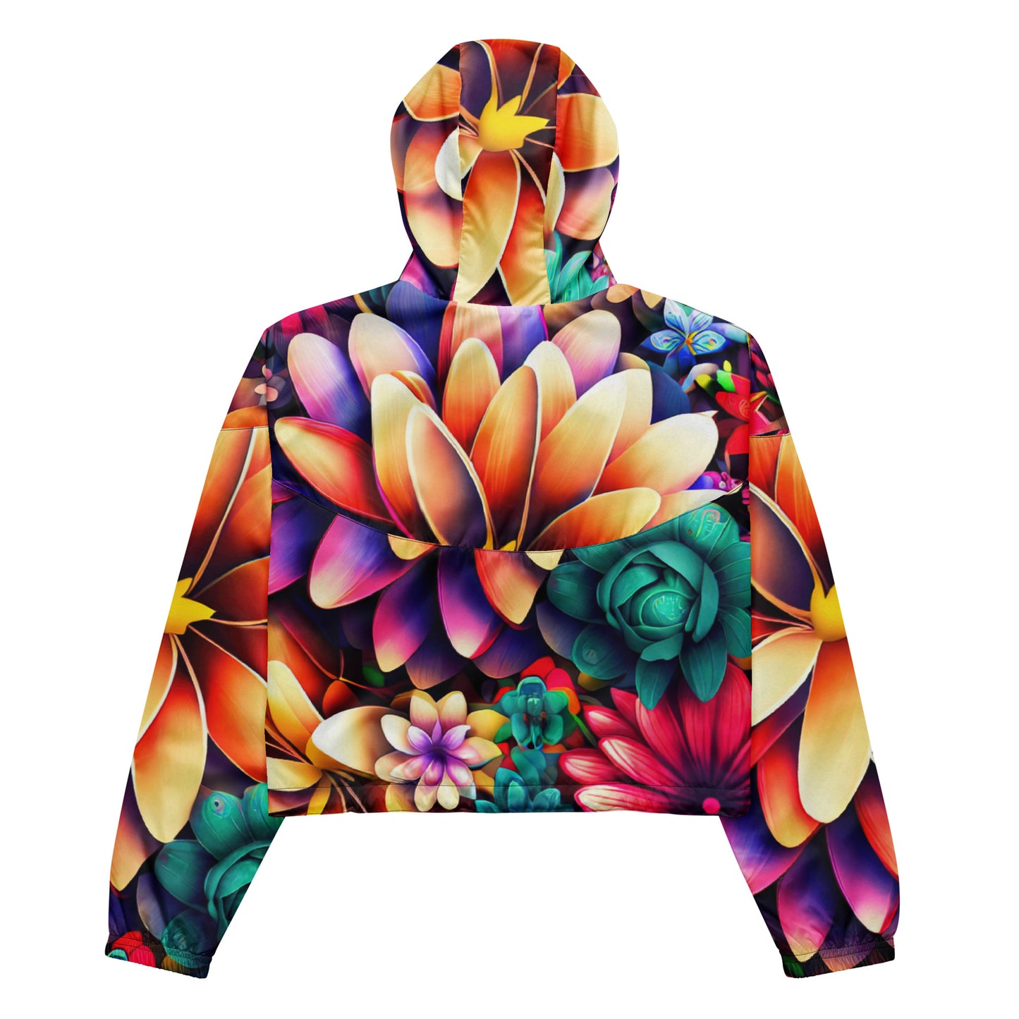 DMV 1037 Floral Women’s cropped windbreaker