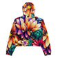 DMV 1037 Floral Women’s cropped windbreaker