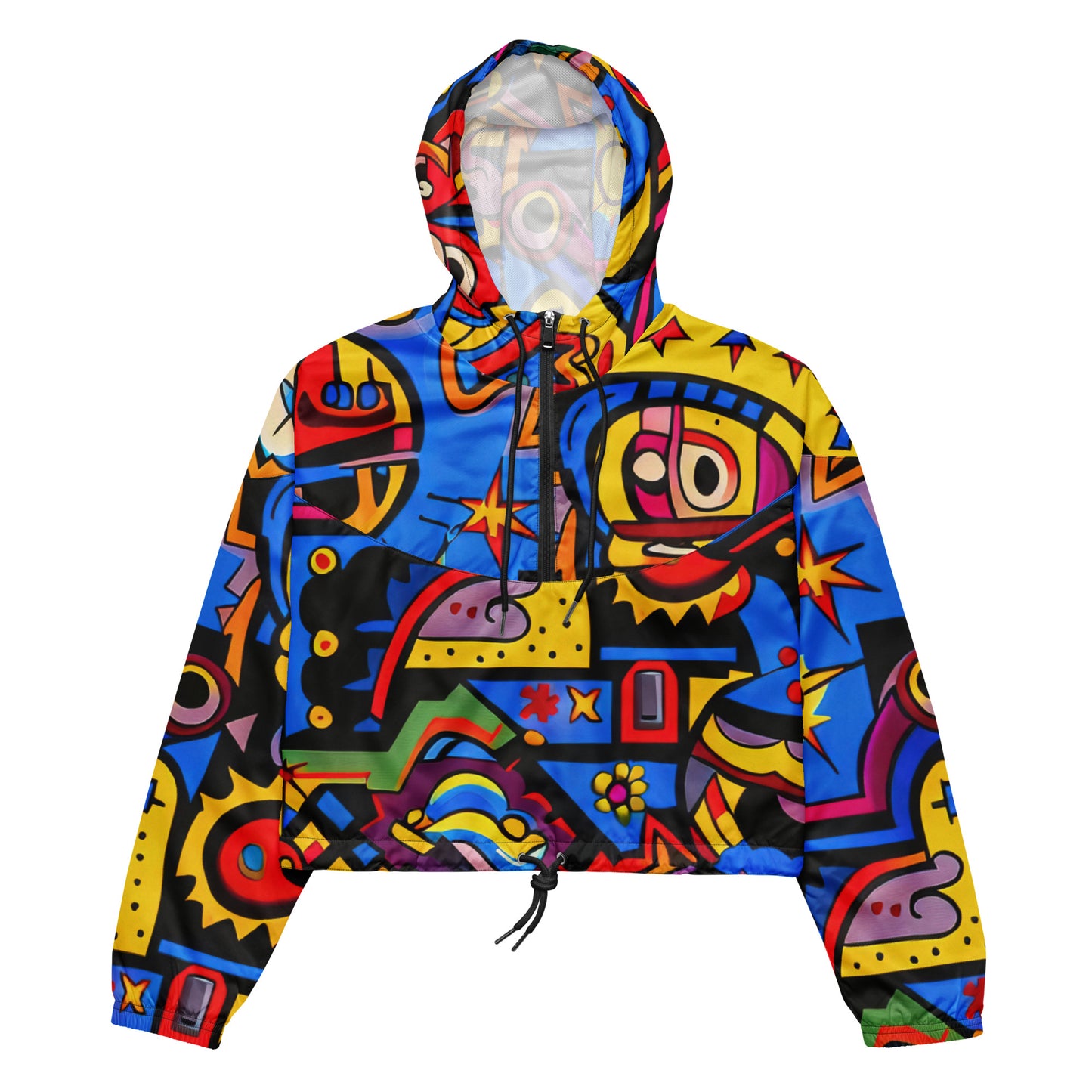 DMV 0235 Psy Art Women’s cropped windbreaker