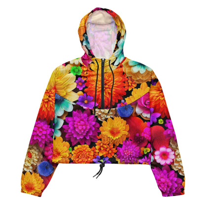 DMV 0238 Floral Women’s cropped windbreaker