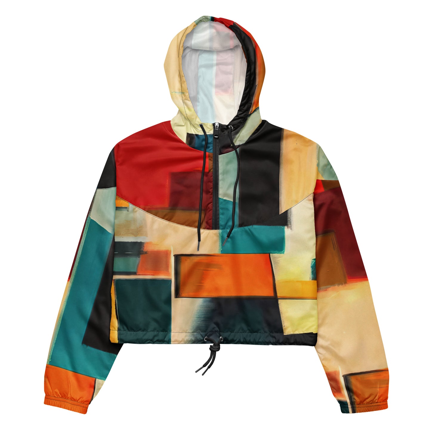 DMV 0282 Abstract Art Women’s cropped windbreaker