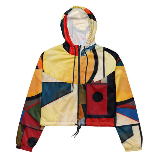 DMV 0209 Abstract Art Women’s cropped windbreaker