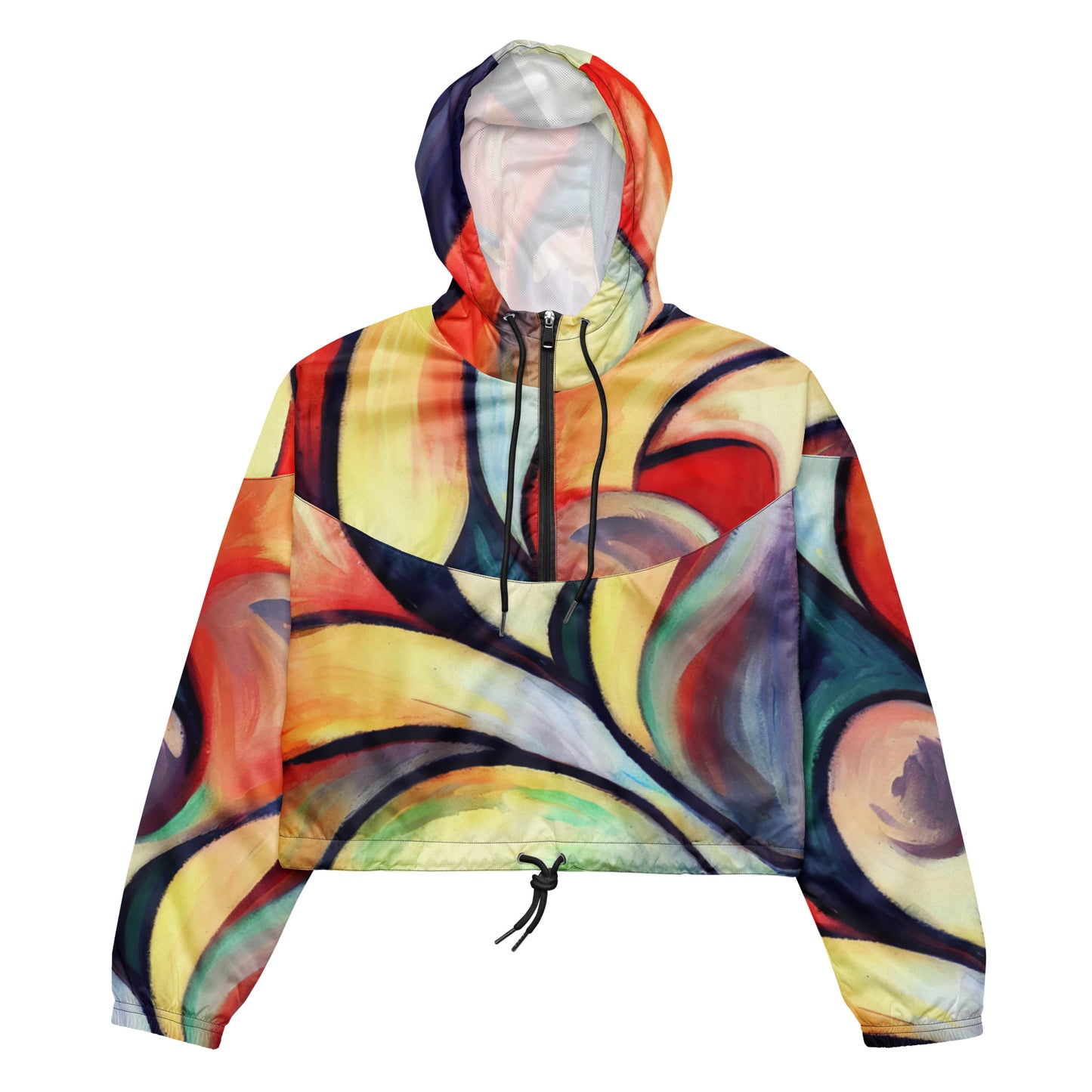 DMV 0277 Abstract Art Women’s cropped windbreaker