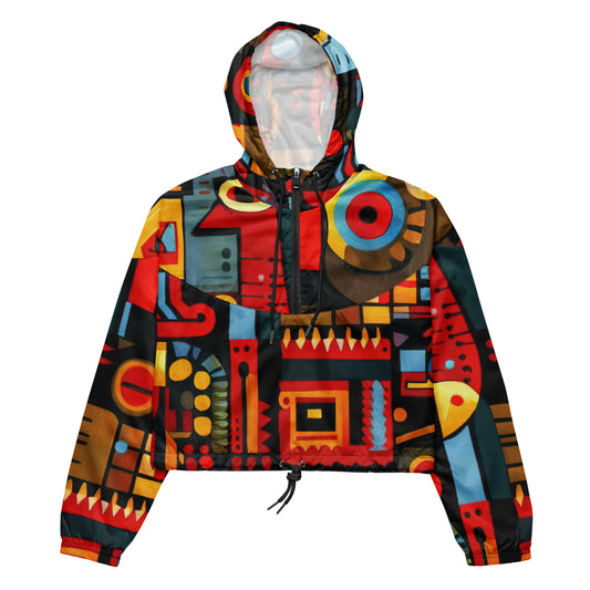 DMV 0233 Psy Art Women’s cropped windbreaker