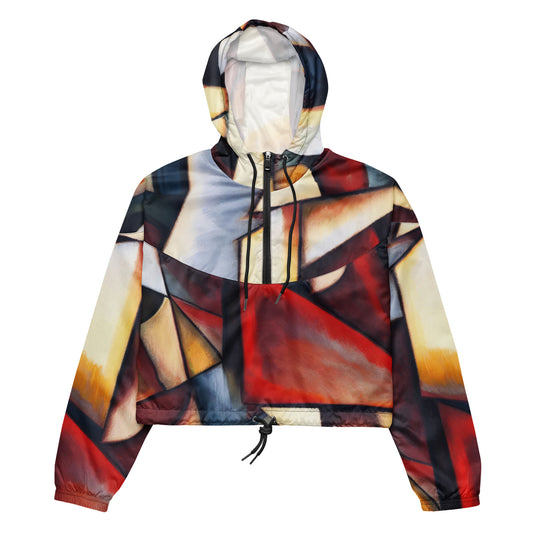 DMV 0067 Abstract Art Women’s cropped windbreaker