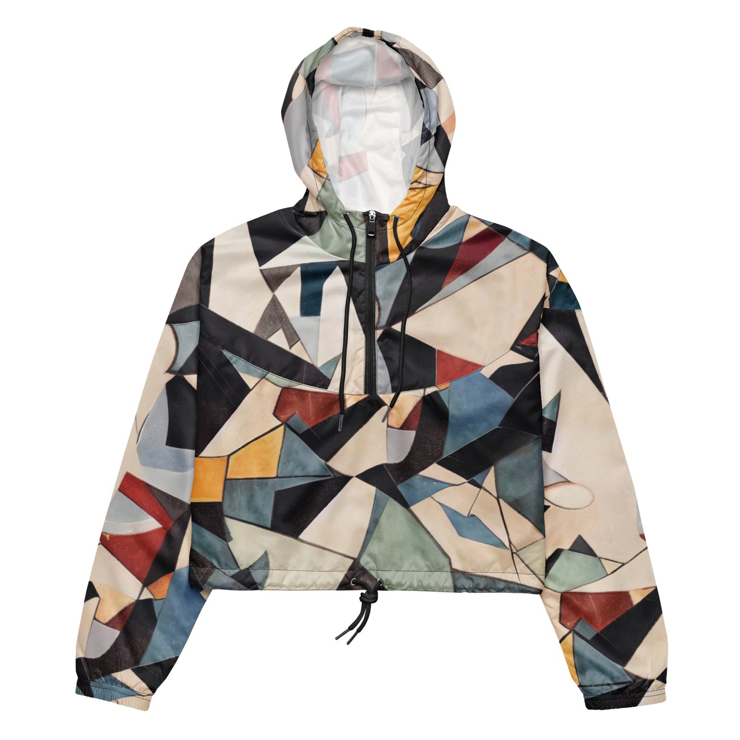 DMV 0047 Abstract Art Women’s cropped windbreaker