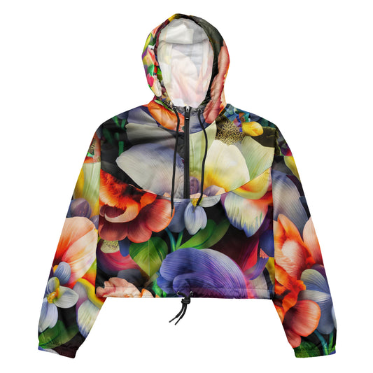 DMV 0081 Floral Women’s cropped windbreaker