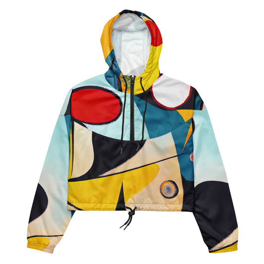 DMV 0037 Retro Art Women’s cropped windbreaker