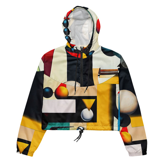 DMV 0055 Retro Art Women’s cropped windbreaker