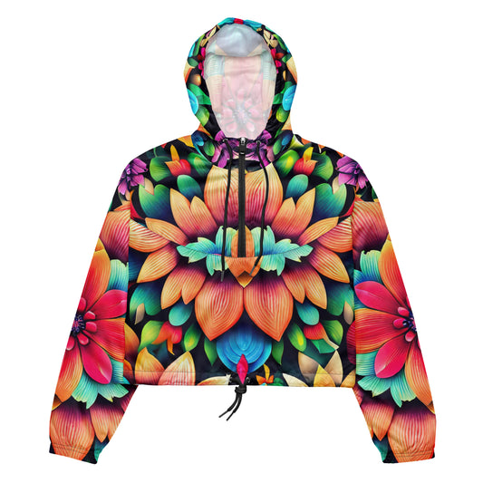 DMV 0020 Floral Women’s cropped windbreaker