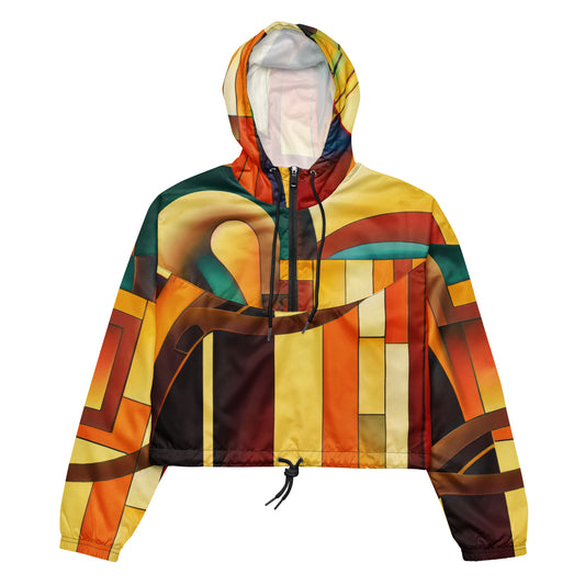 DMV 0048 Retro Art Women’s cropped windbreaker