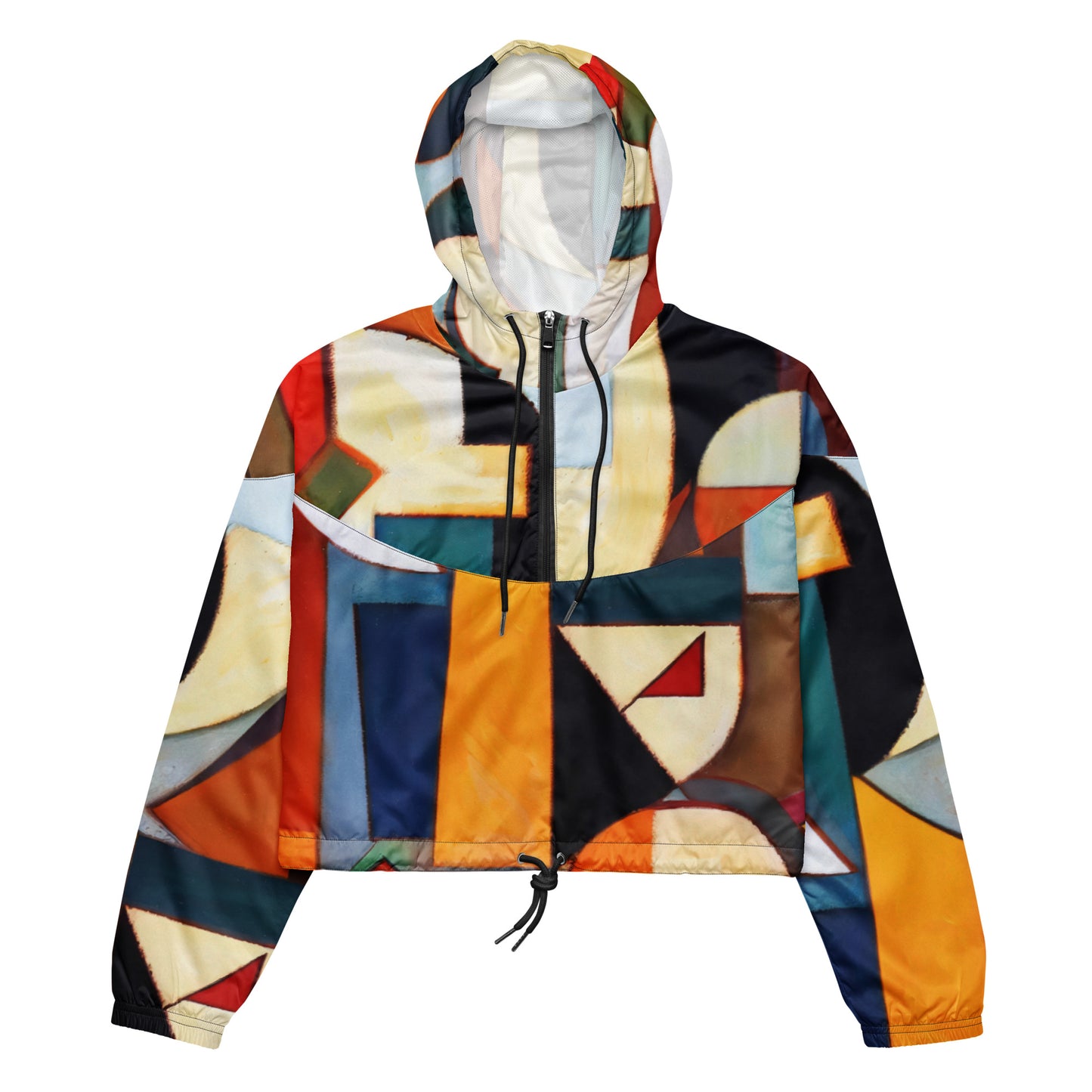 DMV 0025 Abstract Art Women’s cropped windbreaker