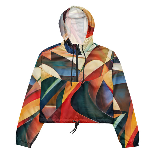 DMV 0015 Abstract Art Women’s cropped windbreaker